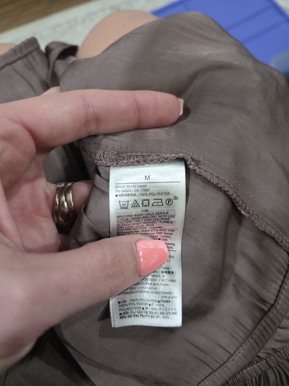 GAP Pleated Tie-Neck Blouse in Taupe - Picture 4 of 4